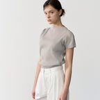 bibyseob Mockneck pleated t-shirt gray [T62]