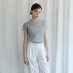 bibyseob Mockneck pleated t-shirt gray [T62]
