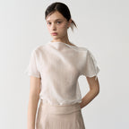 bibyseob Shoulder slit blouse ivory [T62]