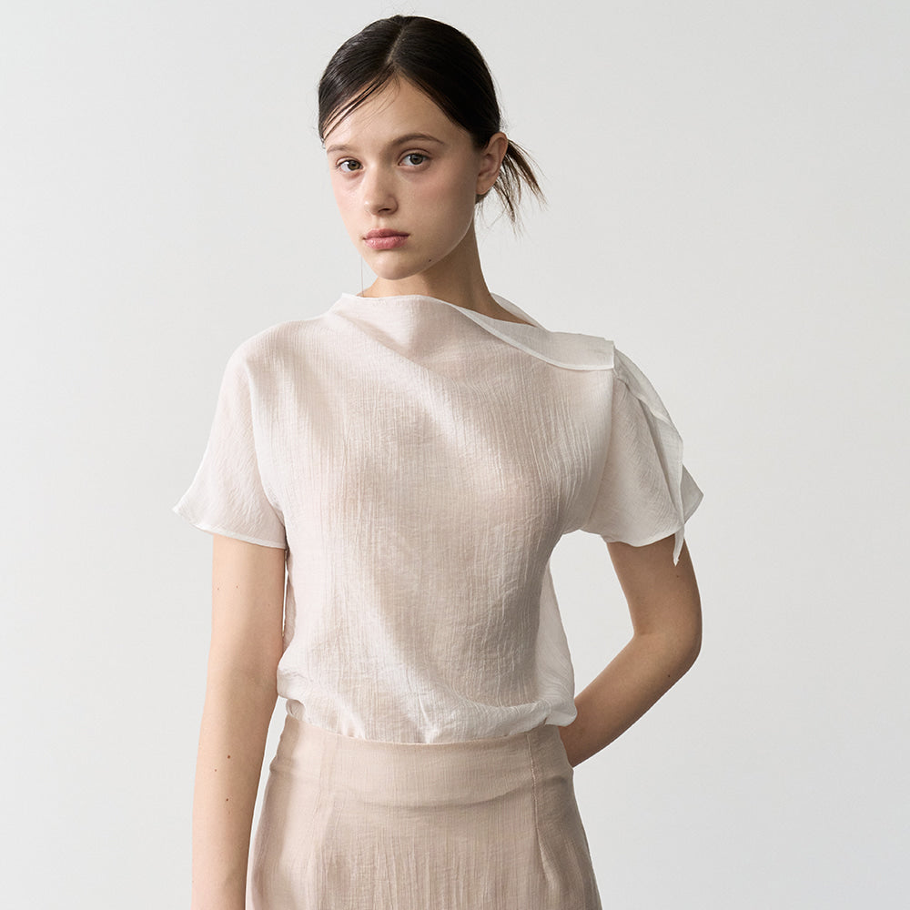 bibyseob Shoulder slit blouse ivory [T62]