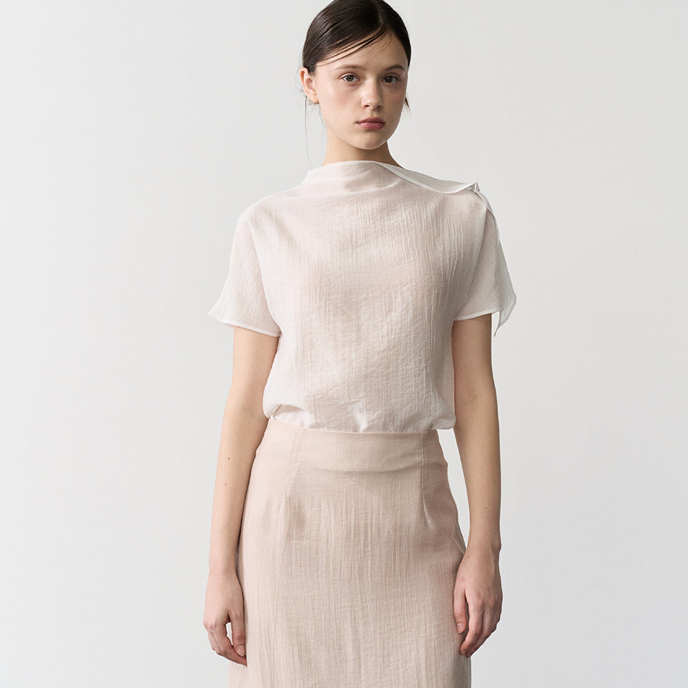 bibyseob Shoulder slit blouse ivory [T62]