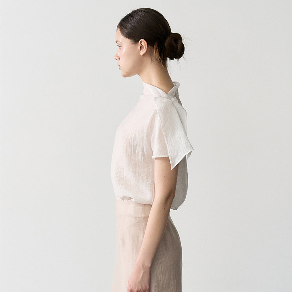 bibyseob Shoulder slit blouse ivory [T62]
