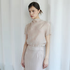 bibyseob Mock neck half blouse beige [T62]