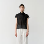 bibyseob High neck scarf half blouse black [T62]