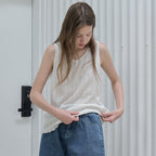 AVANT-G Knit Sleeveless Top - OATMEAL