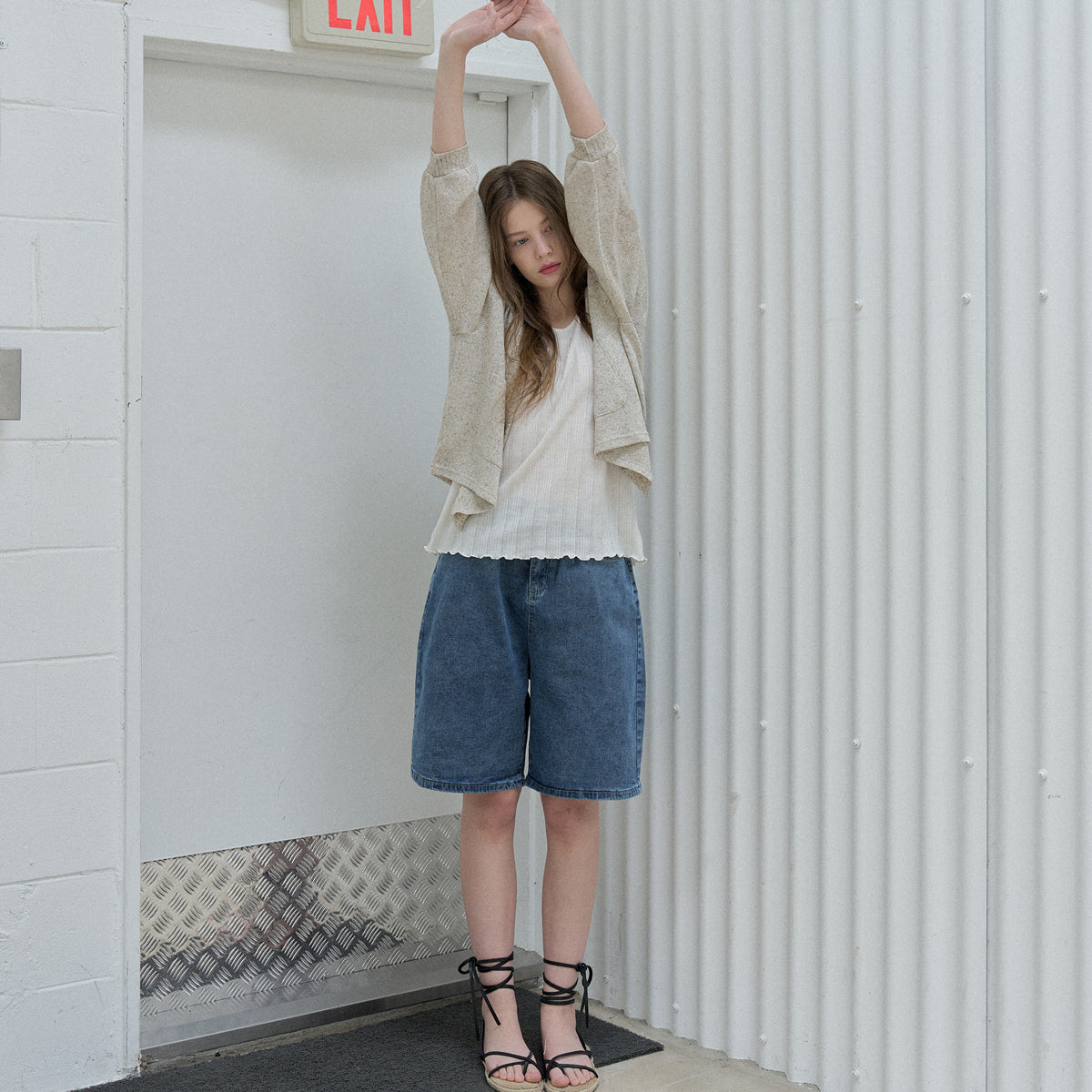 AVANT-G Knit Sleeveless Top - OATMEAL