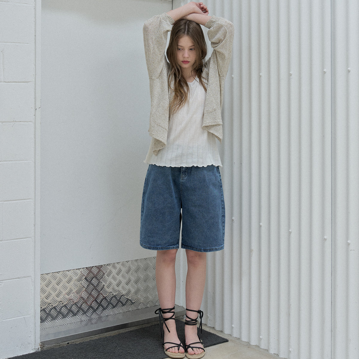 AVANT-G Knit Sleeveless Top - OATMEAL