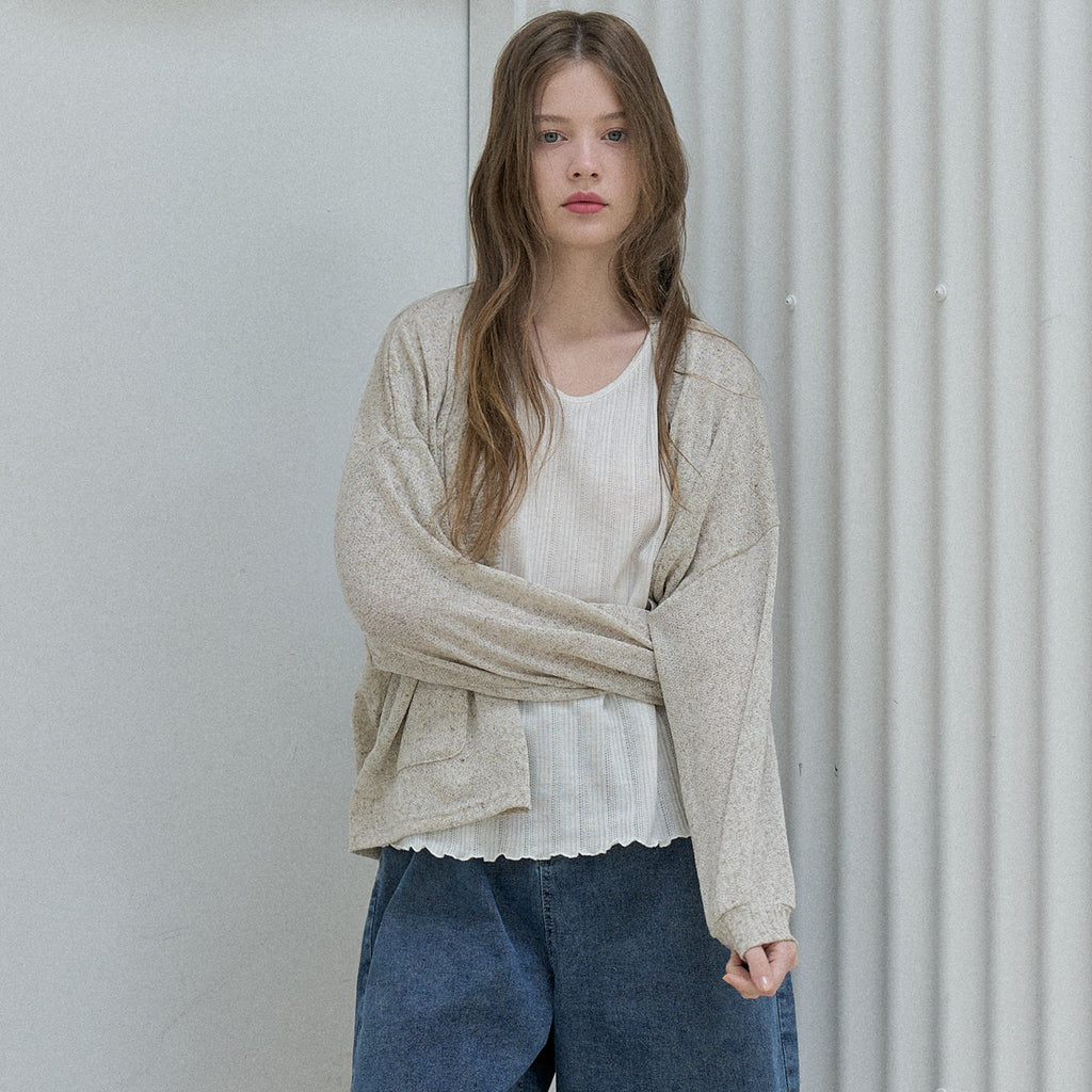 AVANT-G Knit Sleeveless Top - OATMEAL