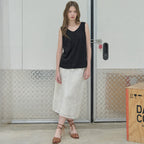 AVANT-G Knit Sleeveless Top - BLACK