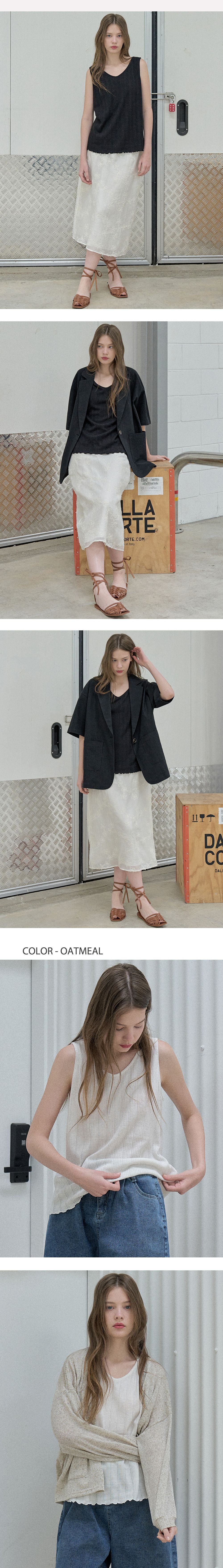 AVANT-G Knit Sleeveless Top - BLACK