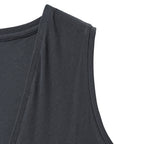 NOIRER FOR WOMEN Cotton Deep V-neck Sleeveless (Charcoal)