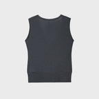 NOIRER FOR WOMEN Cotton Deep V-neck Sleeveless (Charcoal)