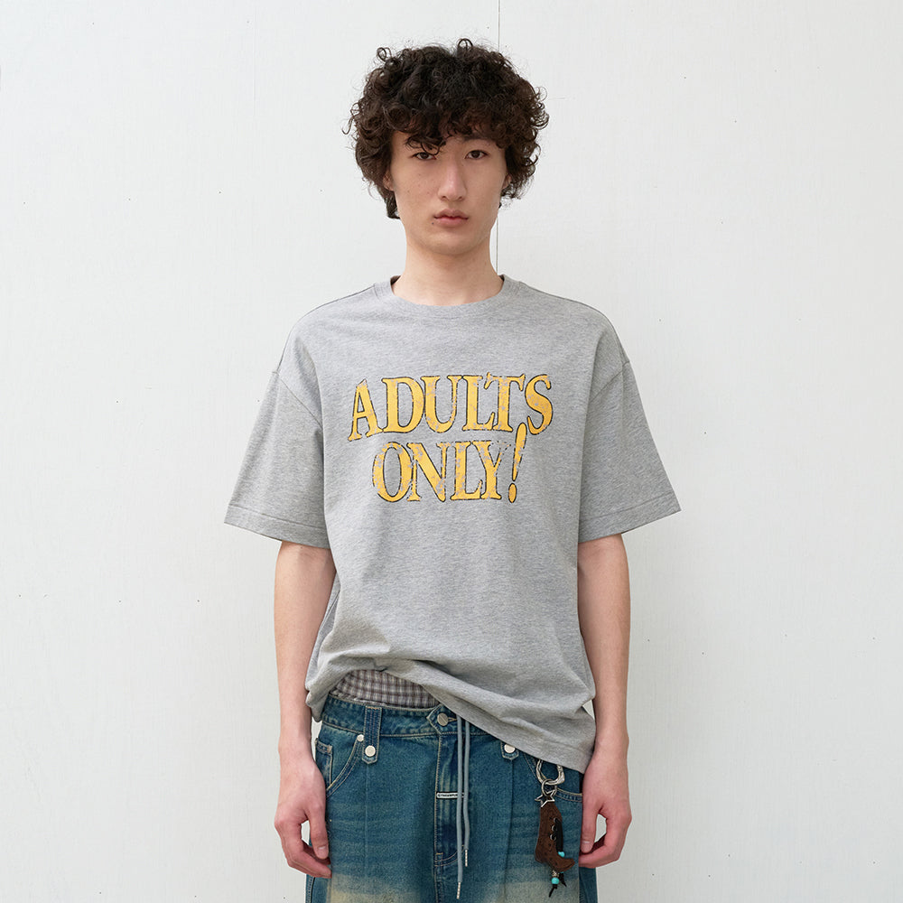 THEVINYLHOUSE ADULTS ONLY TEE GREY