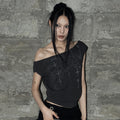 AS YOU ARE Kitsch Dolman Off Shoulder Tee Charcoal