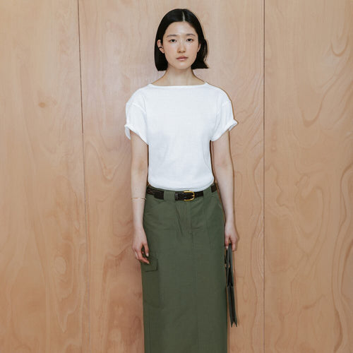 The Aperture 90s Waffle Half Sleeve Top White (TA6742A071)