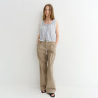 DUNST FRILL SLEEVELESS BLOUSE SOFT BLUE CHECK_UDBL6B226B1