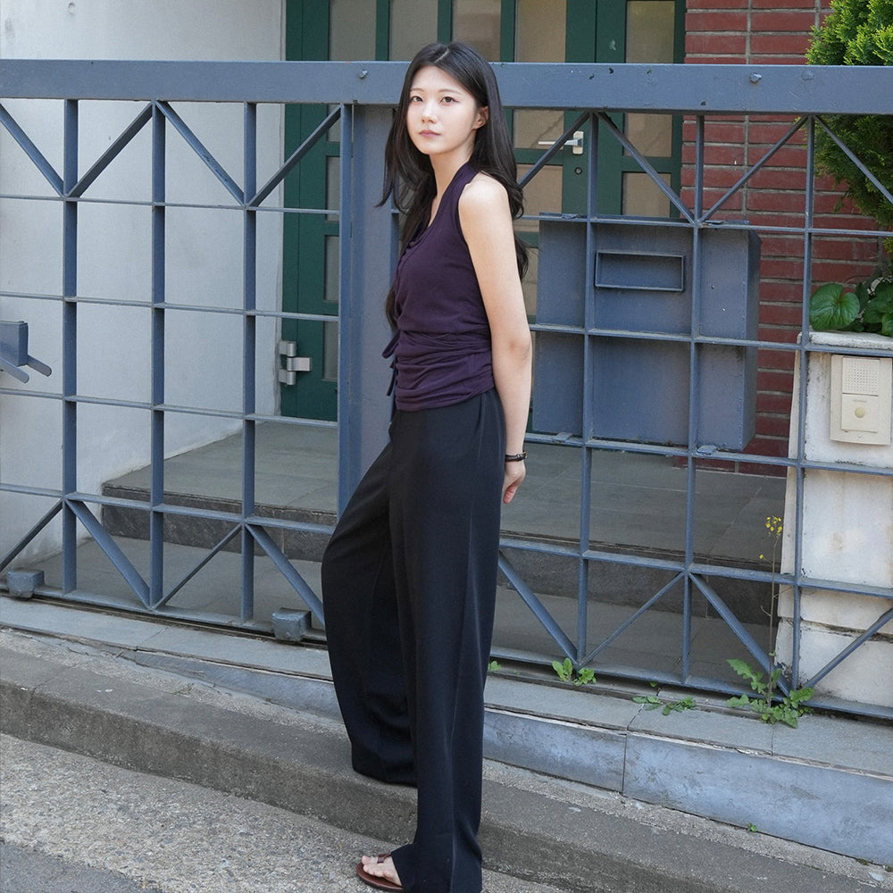 NouArté Arpels halterneck top (plum purple)