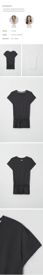 BRENDA BRENDEN SEOUL shirring long tee - charcoal