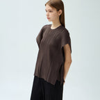 YOYOYOY Open drop shoulder pleated blouse_3colors