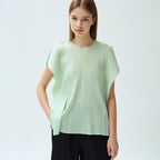 YOYOYOY Open drop shoulder pleated blouse_3colors