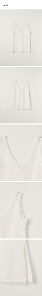 BLANK03 lace sleeveless long top (ivory)