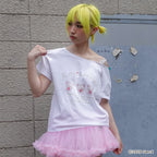 YOUHEE [KORILAKKUMA] LACE OFF-SHOULDER T-SHIRTS WHITE