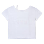 YOUHEE [KORILAKKUMA] LACE OFF-SHOULDER T-SHIRTS WHITE