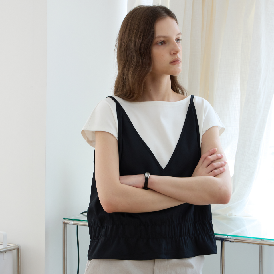 LIENLIER Ripple Bustier - Black