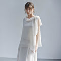 TAGEECHITA TG_Asymmetric chiffon sleeveless blouse_2color