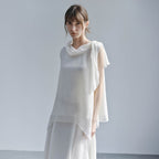TAGEECHITA TG_Asymmetric chiffon sleeveless blouse_2color