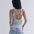 WELLBEING EXPRESS Backless Shirring Sleevelss Green