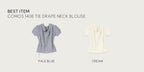 OURCOMOS comos 1408 tie drape neck blouse (pale blue)