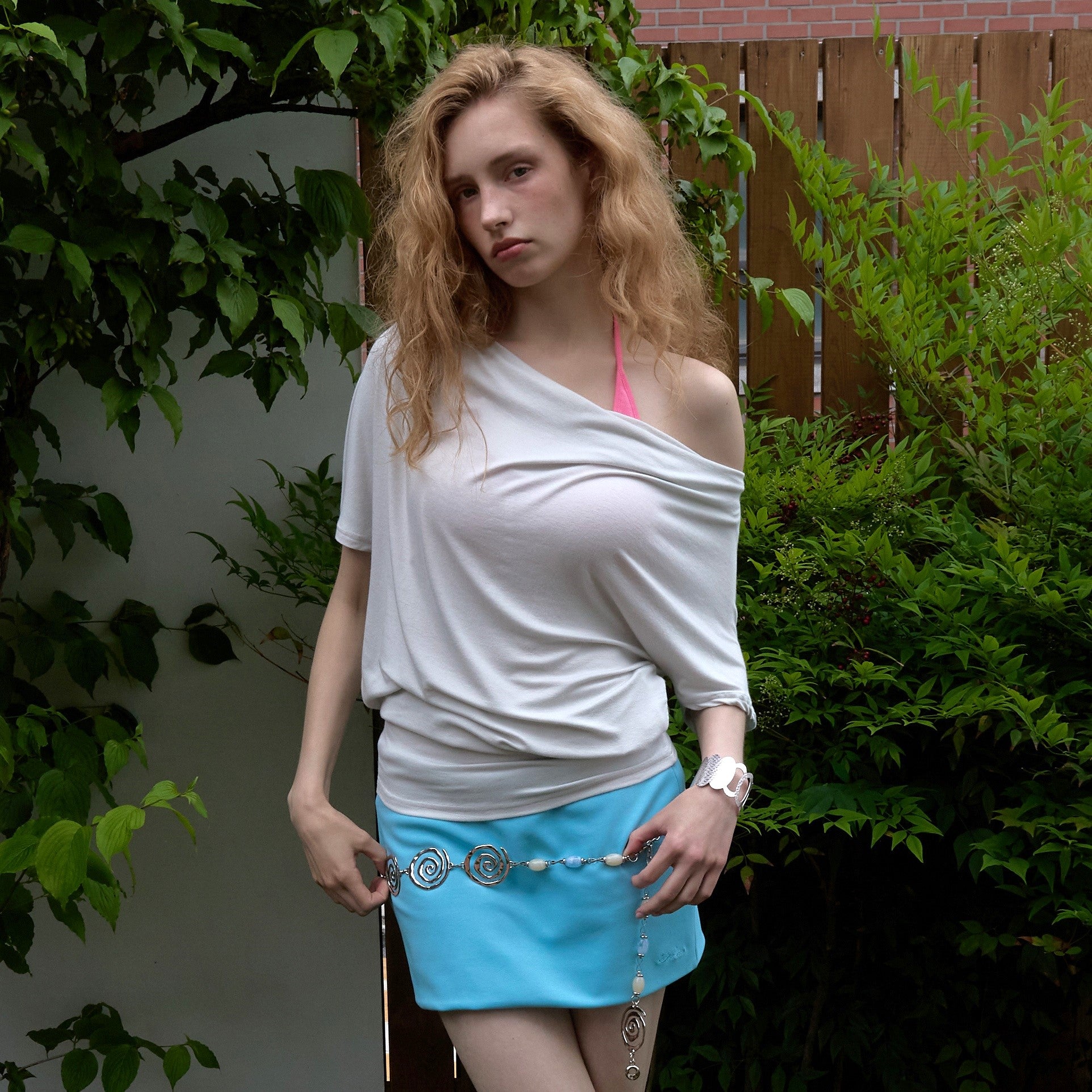 ASURA SOFT COWL T-SHIRT (LIGHT GREY)