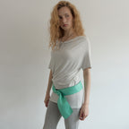ASURA SOFT COWL T-SHIRT (LIGHT GREY)