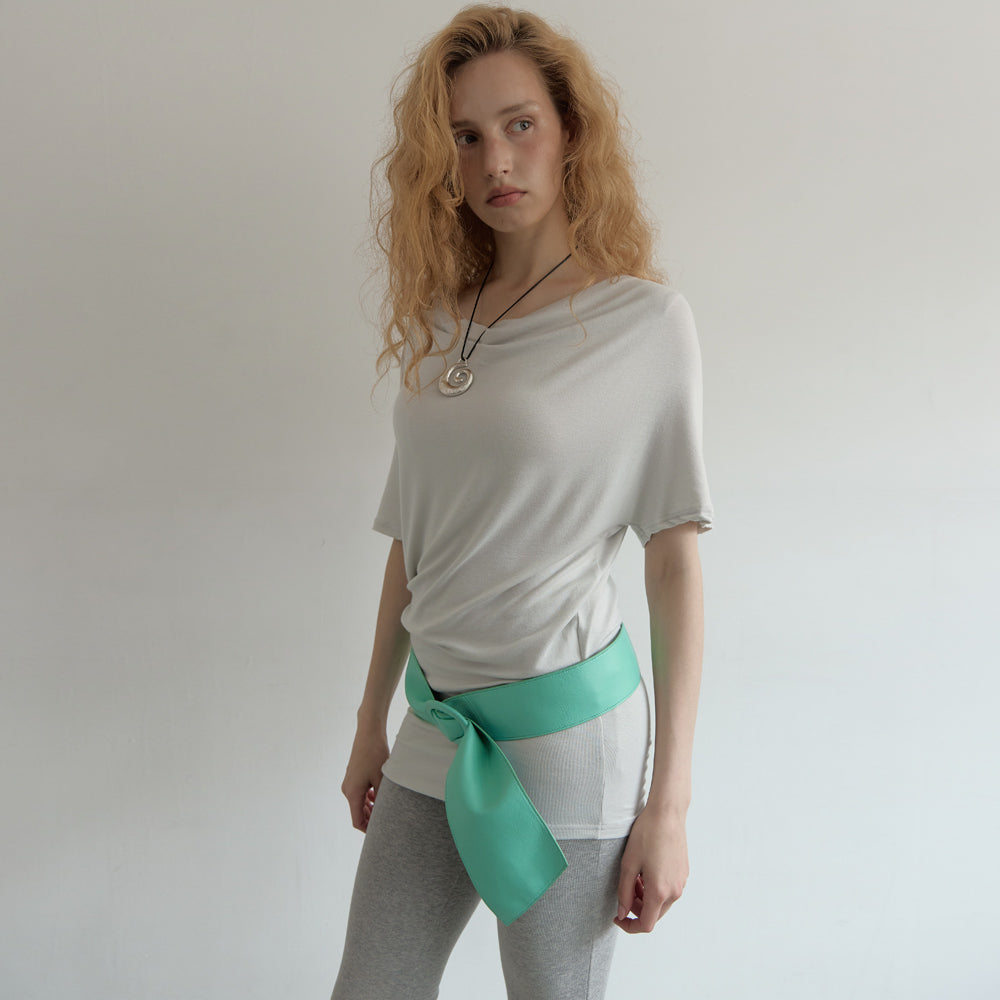 ASURA SOFT COWL T-SHIRT (LIGHT GREY)