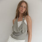 ASURA LAYERED HALTER SLEEVELESS (GREEN STRIPE)