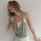 ASURA LAYERED HALTER SLEEVELESS (GREEN STRIPE)