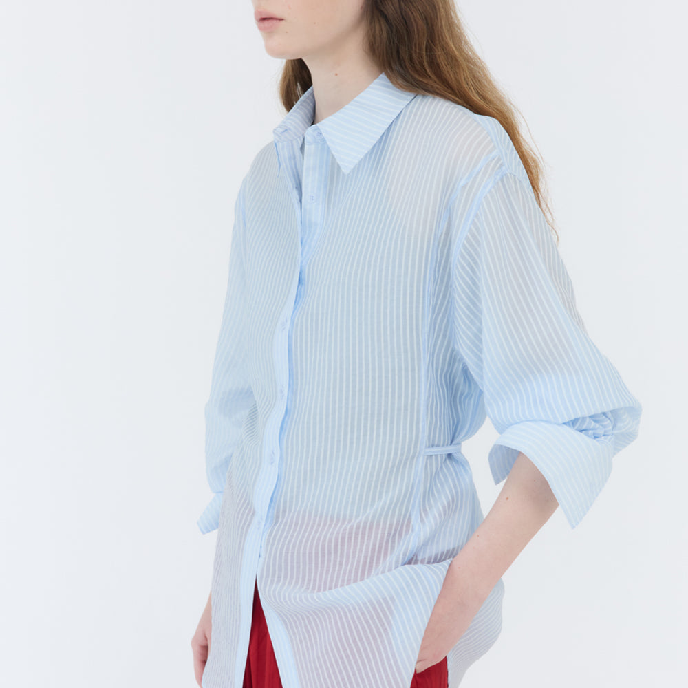 GBH APPAREL SHEER STRAP BLOUSE / LIGHT BLUE