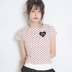 ILLIGO 129 dot fitted t-shirt pink dots