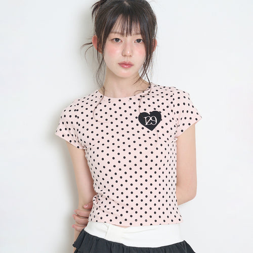 ILLIGO 129 dot fitted t-shirt pink dots