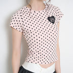 ILLIGO 129 dot fitted t-shirt pink dots