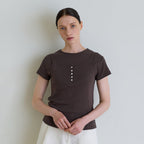 ACOVE Compact Cotton Button Sleeveless_6 colors