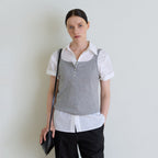 ACOVE Compact Cotton Button Sleeveless_6 colors