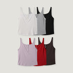 ACOVE Compact Cotton Button Sleeveless_6 colors
