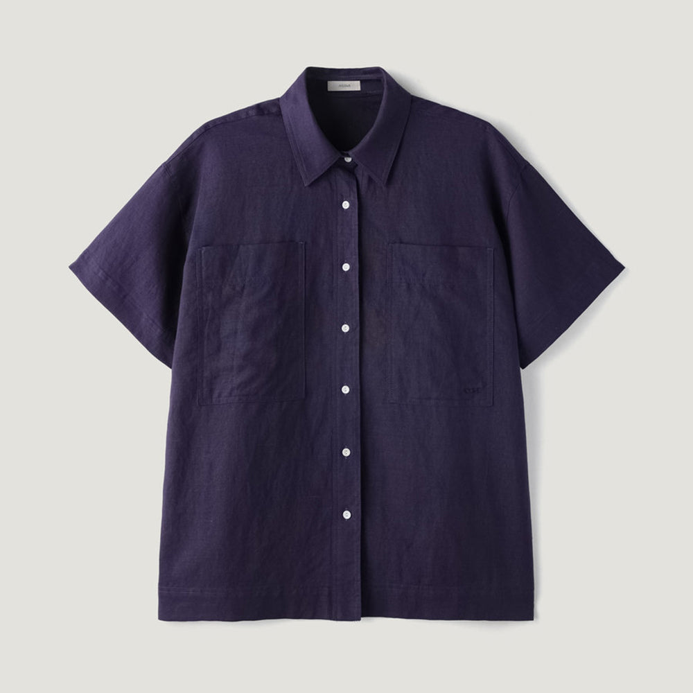 ACOVE Two Pocket Linen Shirt_Deep Purple