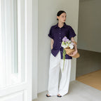 ACOVE Two Pocket Linen Shirt_Deep Purple