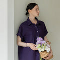 ACOVE Two Pocket Linen Shirt_Deep Purple