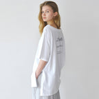 LUMETO Loose fit off-shoulder t-shirt_White