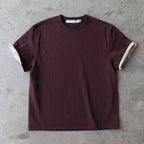 SLOWACID SA REFINED FLIP-CUFF SEMI-CROP TEE [DARK PLUM]