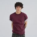 SLOWACID SA REFINED FLIP-CUFF SEMI-CROP TEE [DARK PLUM]
